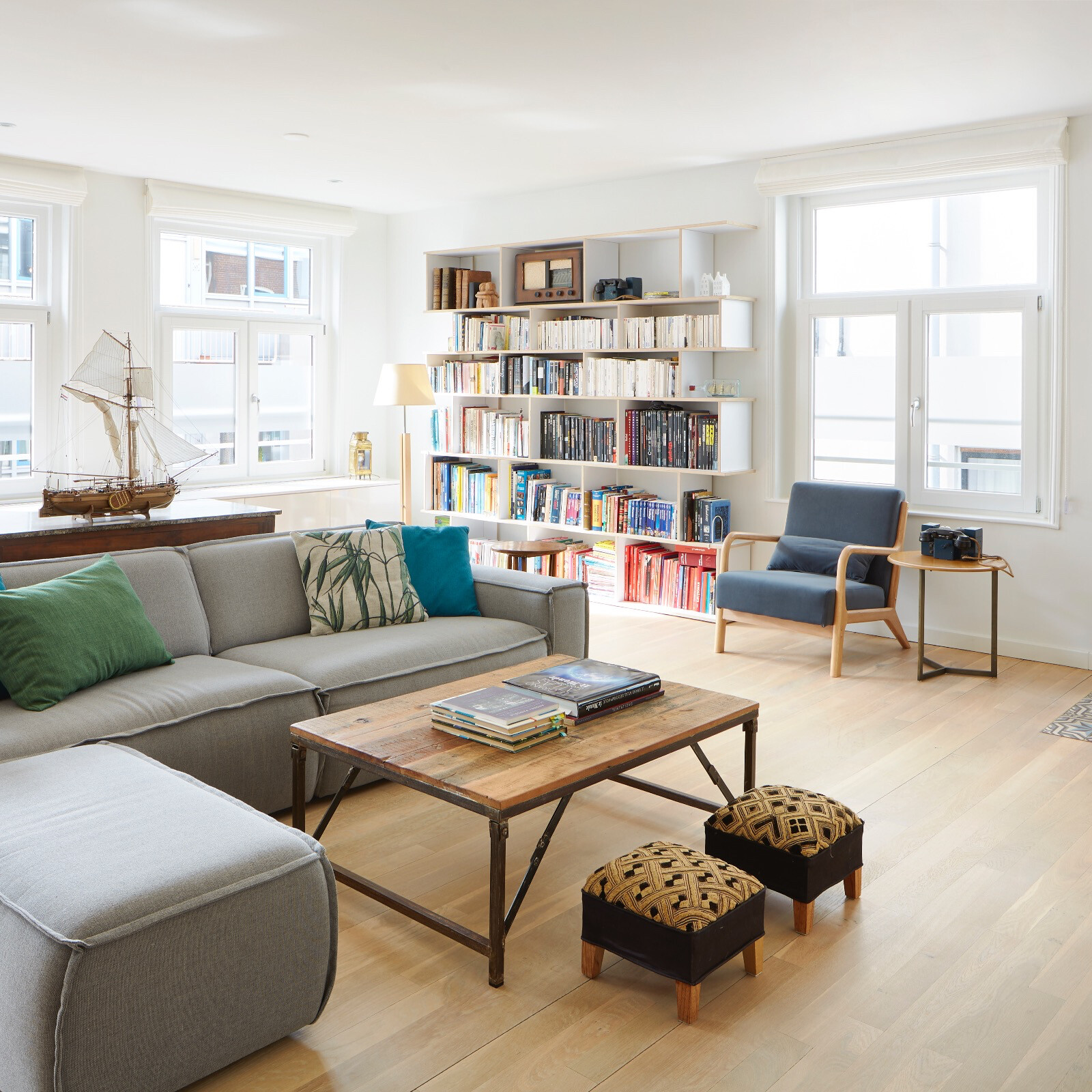 Amsterdam renovation Tylko shelves wood burning stove